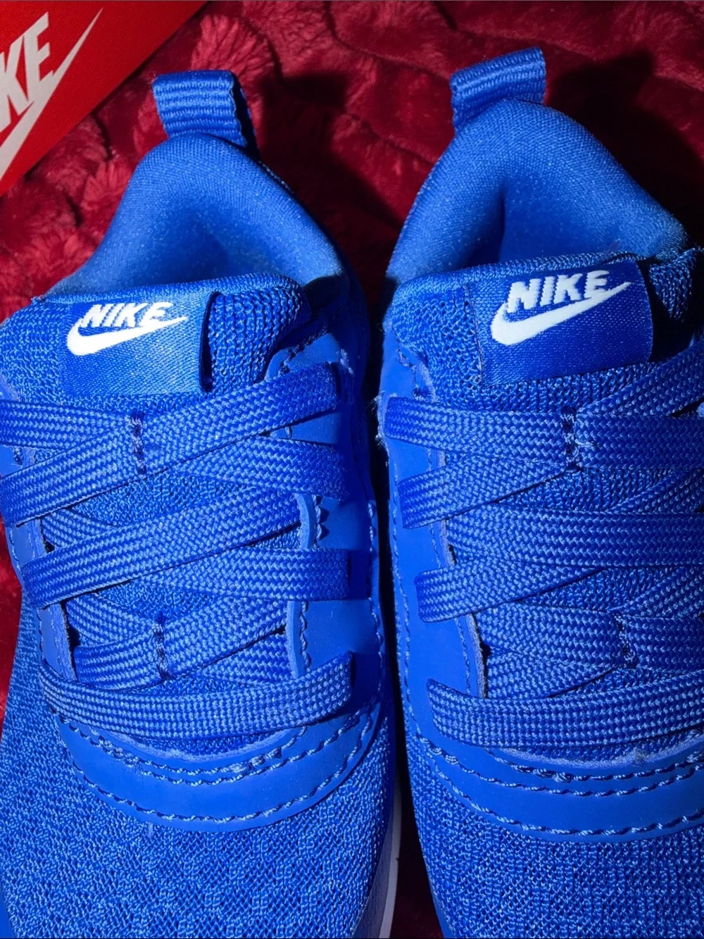 Nike Kids Royal Blue Athletic Sneakers with White Swoosh